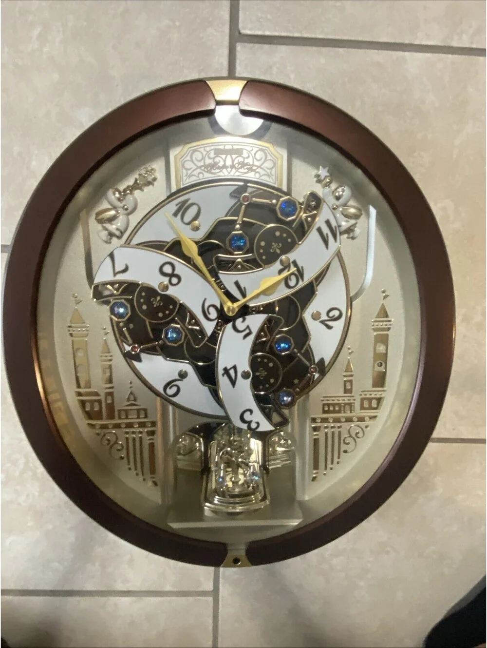 Melodies in Motion Musical Wall Clock,Spring Dance Adjustable Volume,16